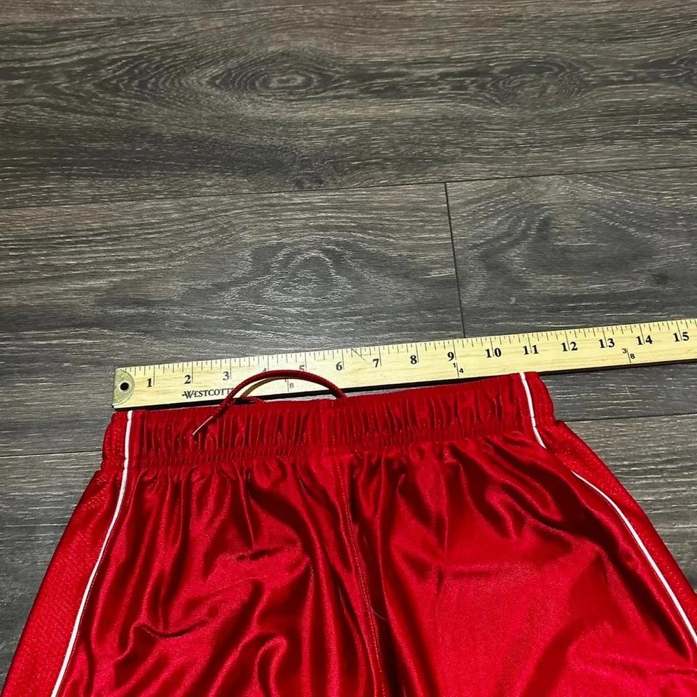 Y2K men's Nike basketball red and black silk baggy long gym shorts Size XS